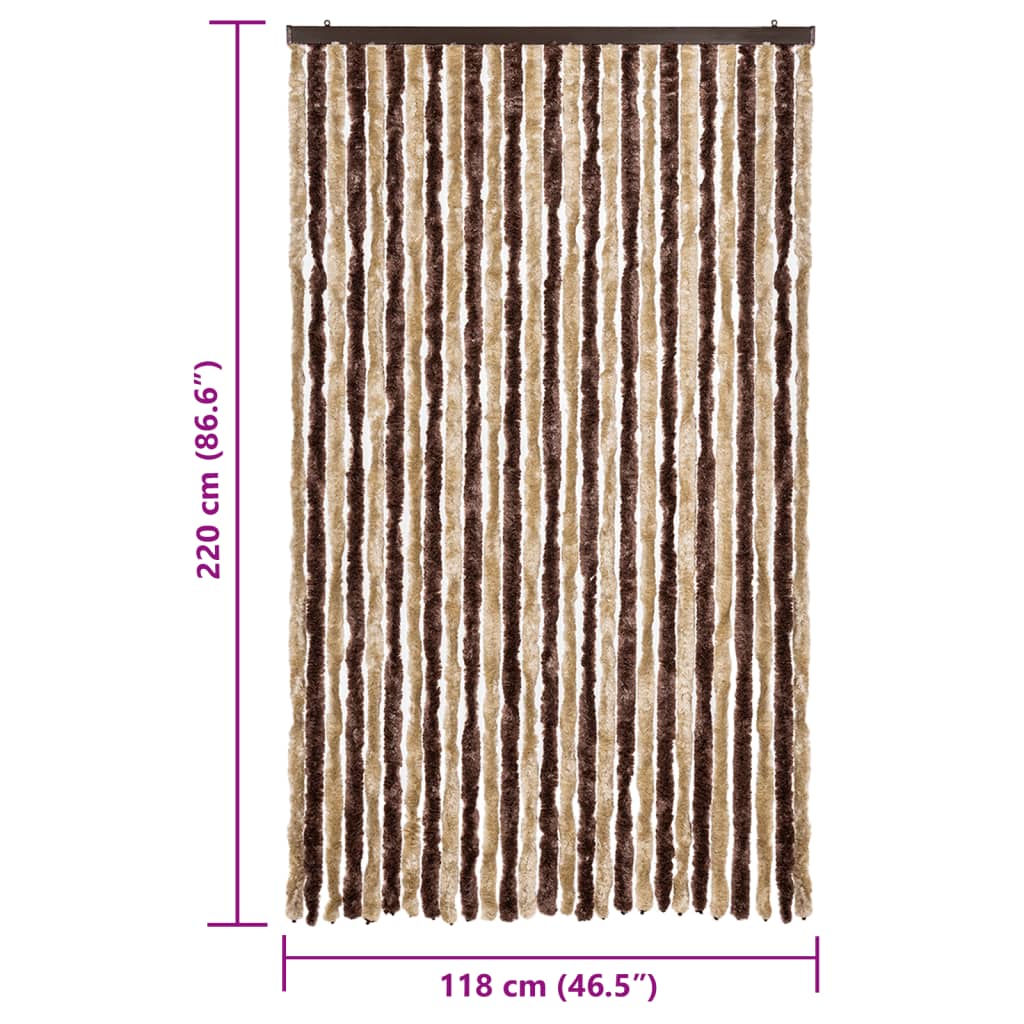 Hyönteisverho beige ja vaaleanruskea 118 x 220 cm Chenille