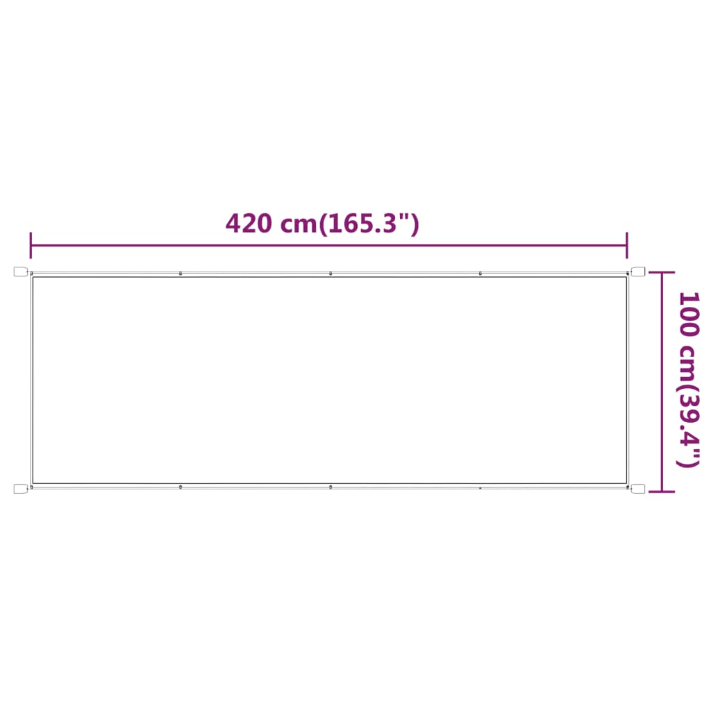 Pystymarkiisi antrasiitti 100x420 cm Oxford kangas