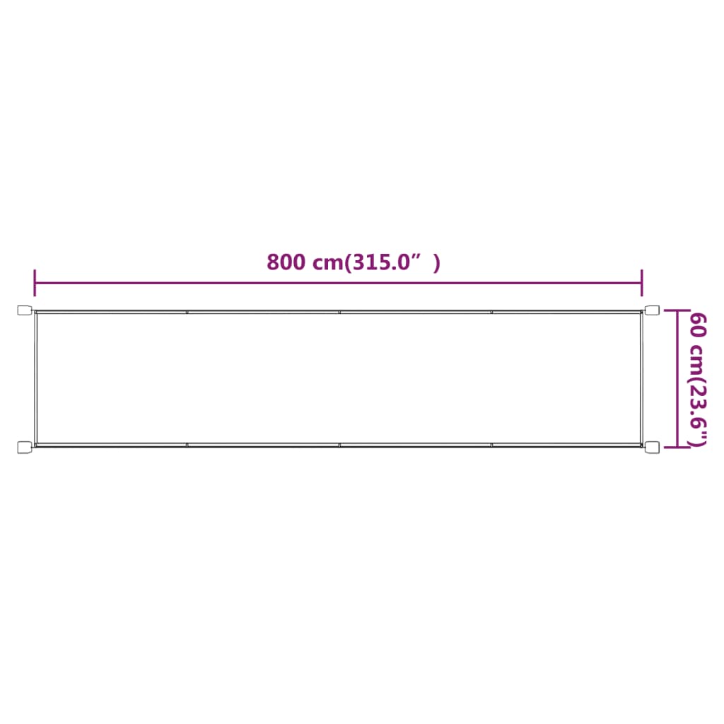 Pystymarkiisi terrakotta 60x800 cm Oxford kangas