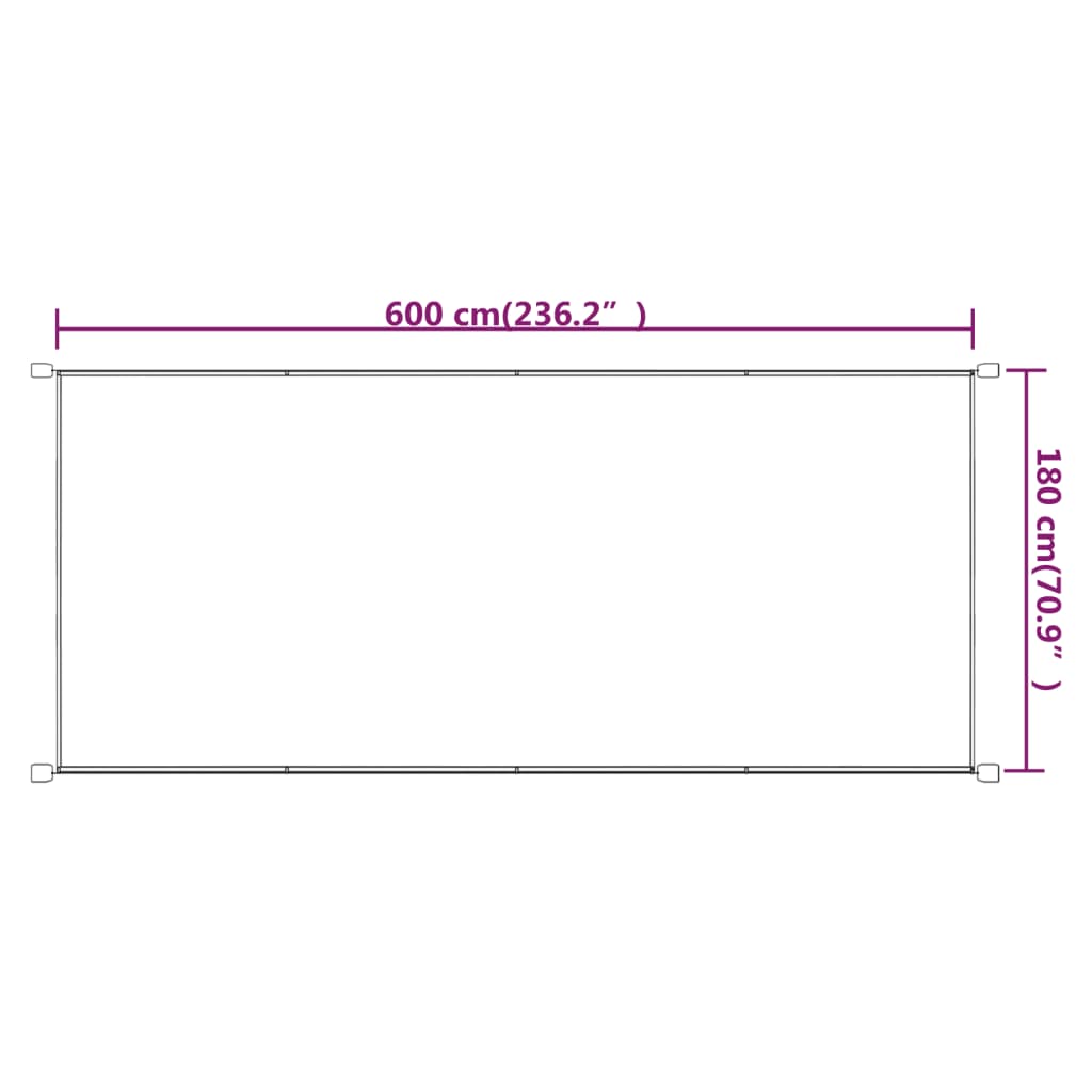 Pystymarkiisi terrakotta 180x600 cm Oxford kangas