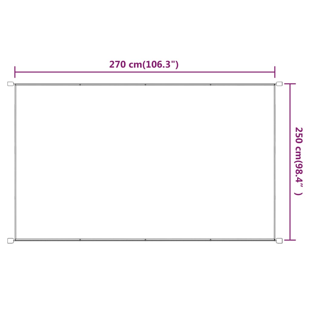 Pystymarkiisi terrakotta 250x270 cm Oxford kangas