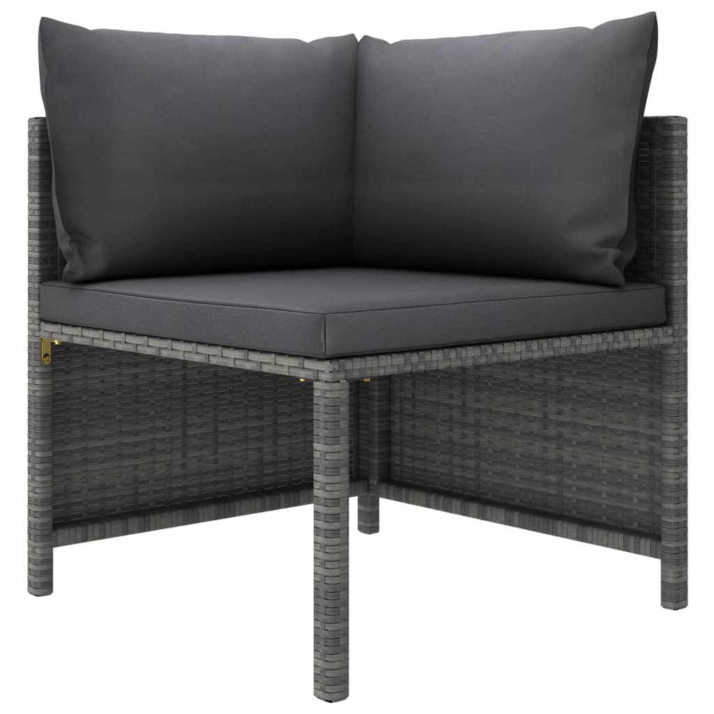 2-seater garden sofa with cushions, grey polyrattan