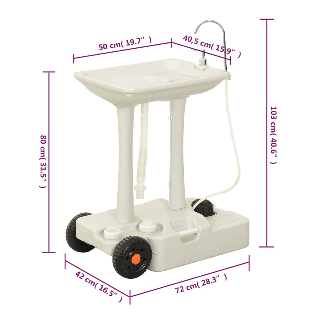 Camping hand washing stand with soap dispenser 35 l