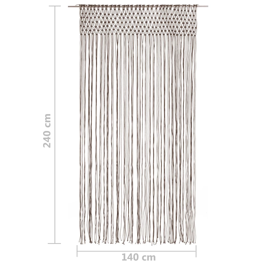 Macrame verho harmaanruskea 140x240 cm puuvilla