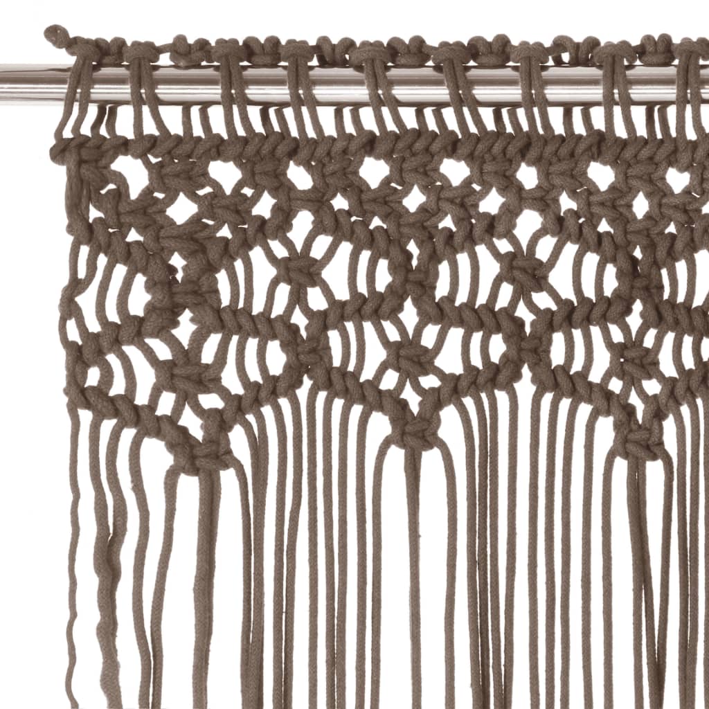 Macrame verho harmaanruskea 140x240 cm puuvilla