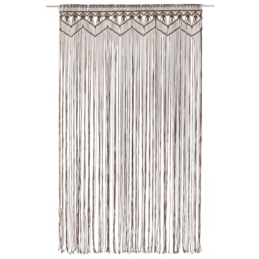 Macrame verho harmaanruskea 140x240 cm puuvilla