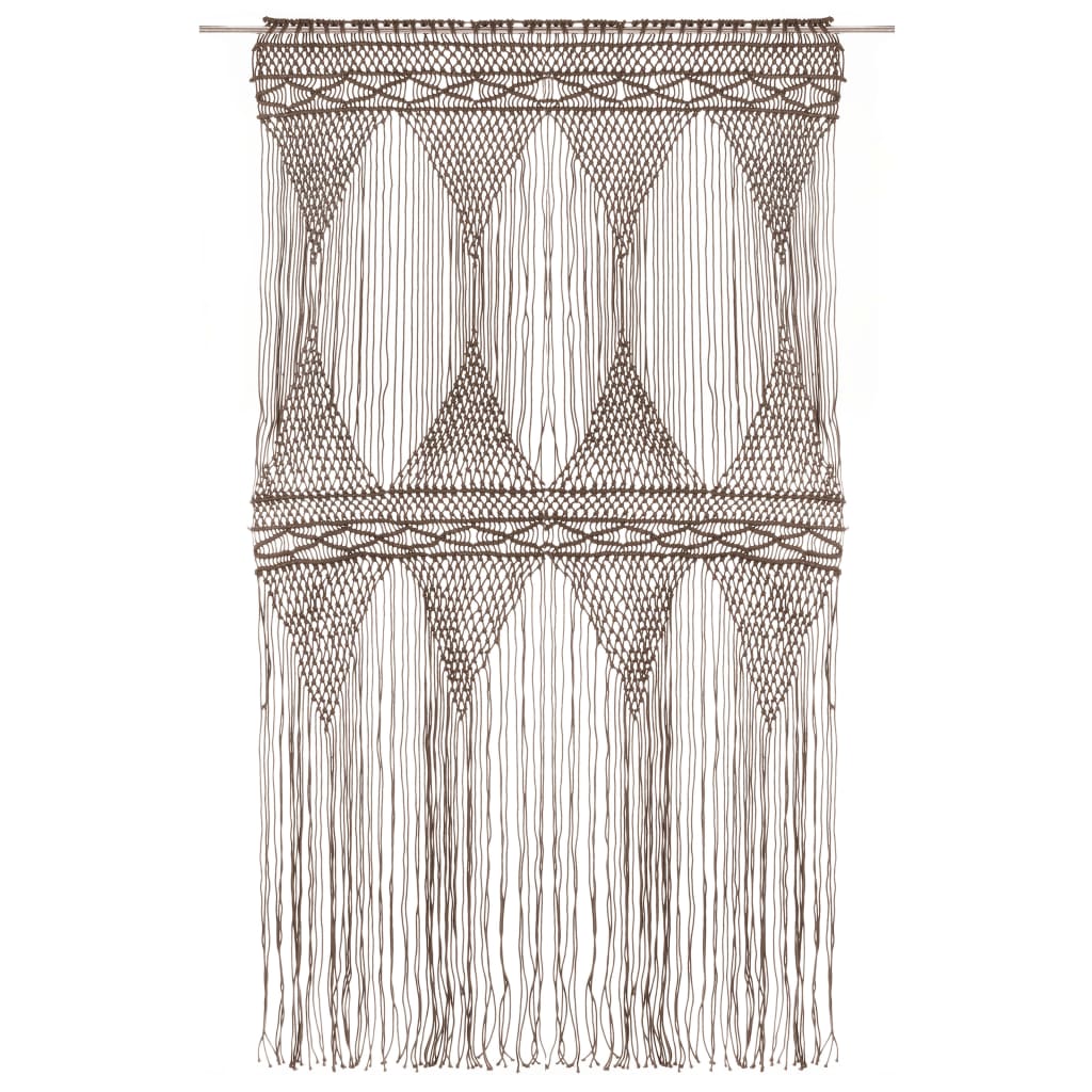 Macrame verho harmaanruskea 140x240 cm puuvilla