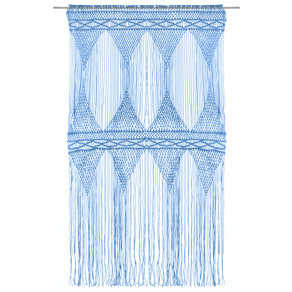 Macrame verho sininen 140x240 cm puuvilla