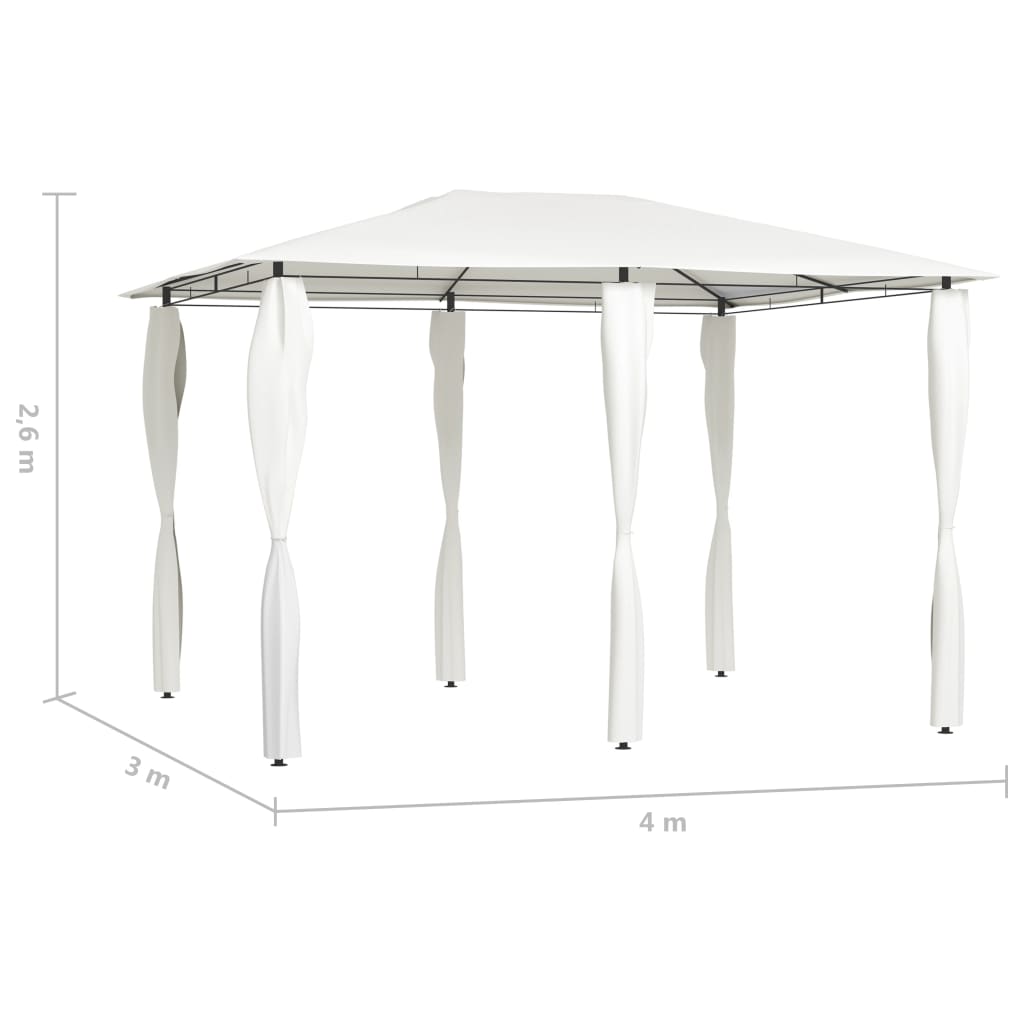 Huvimaja sivuseinillä 3x4x2,6 m kerma 160 g/m²