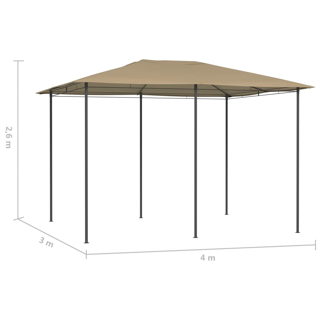 Huvimaja 3x4x2,6 m harmaanruskea 160 g/m²