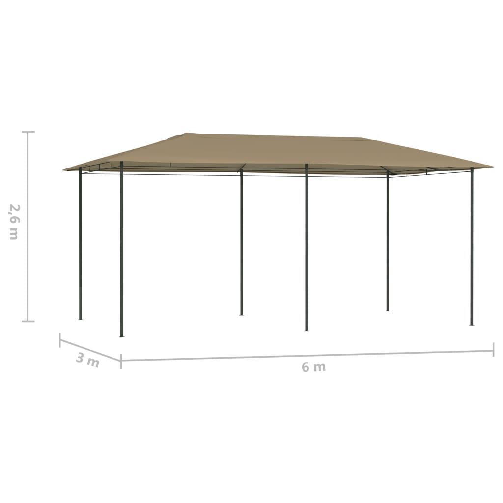 Huvimaja 2,98x5,3x2,59 m harmaanruskea 160 g/m²