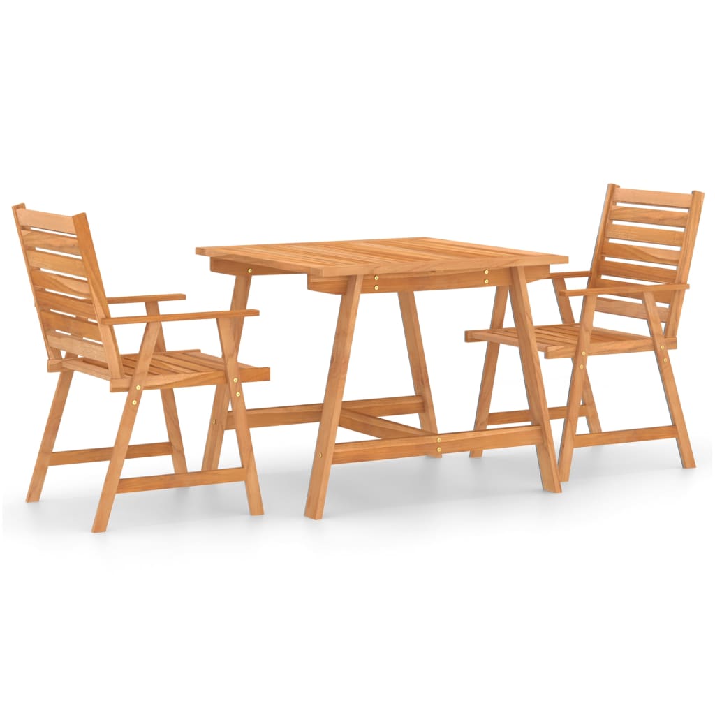 3-piece outdoor dining set solid acacia wood