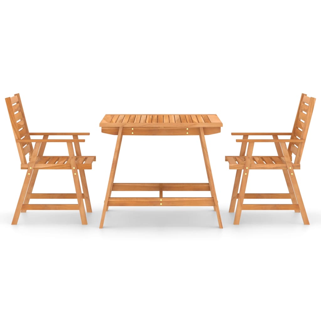 3-piece outdoor dining set solid acacia wood