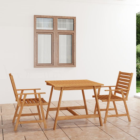 3-piece outdoor dining set solid acacia wood