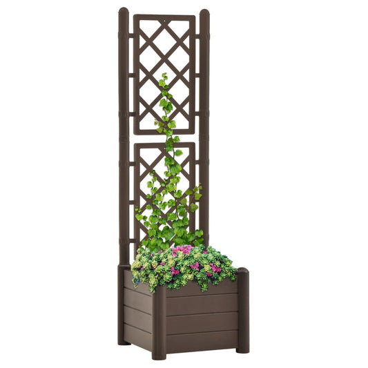 Blumenkasten mit Gitter 43x43x142 cm PP-Wildleder