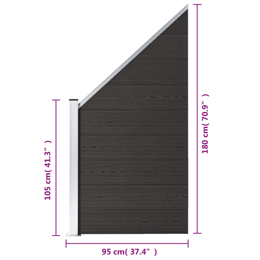 Aitapaneeli WPC 95x(105-180) cm musta