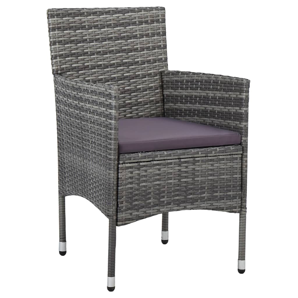 11-piece outdoor dining set, grey poly rattan