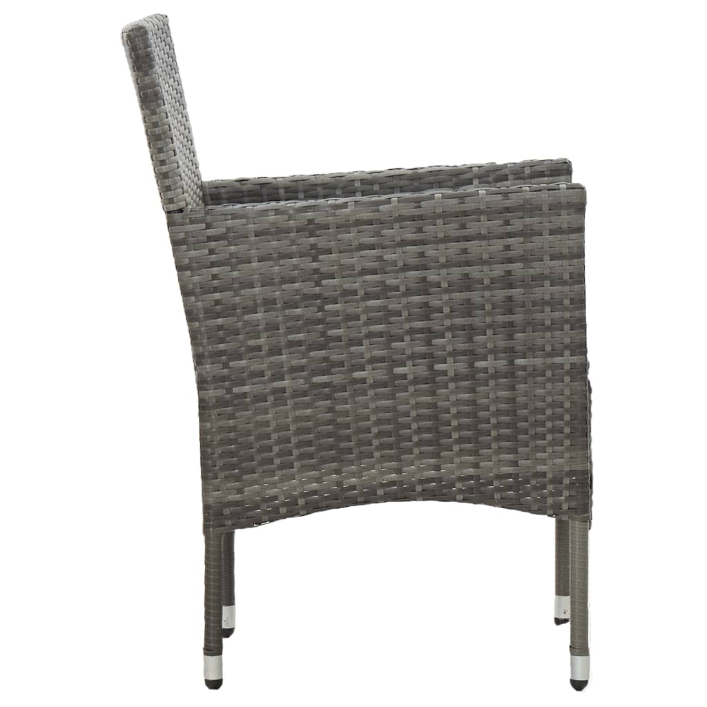 11-piece outdoor dining set, grey poly rattan