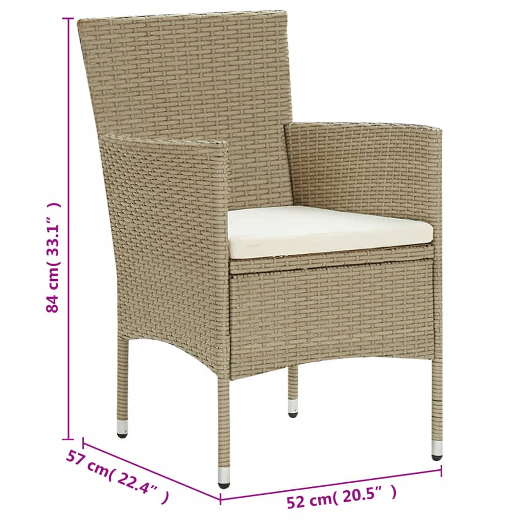 11-piece outdoor dining set polyrattan beige