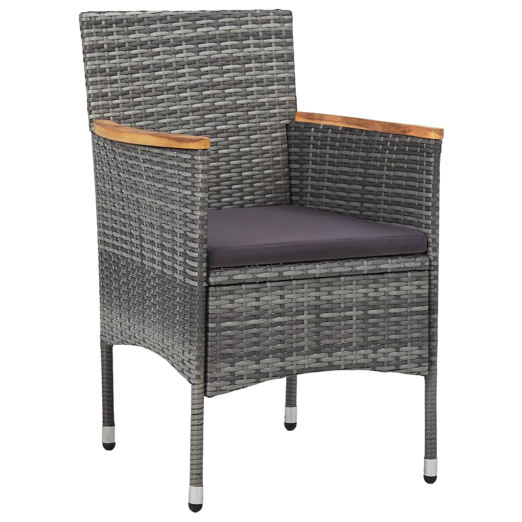 11-piece outdoor dining set, grey poly rattan