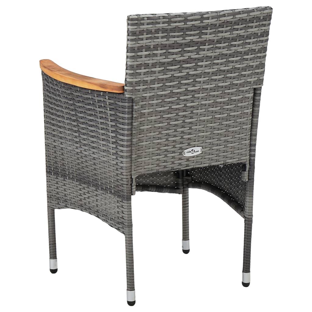 11-piece outdoor dining set, grey poly rattan