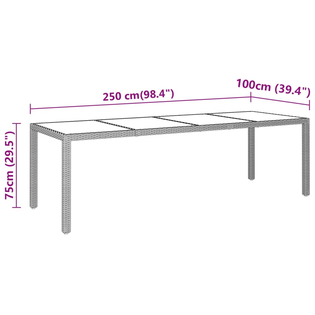 11-piece outdoor dining set, grey polyrattan