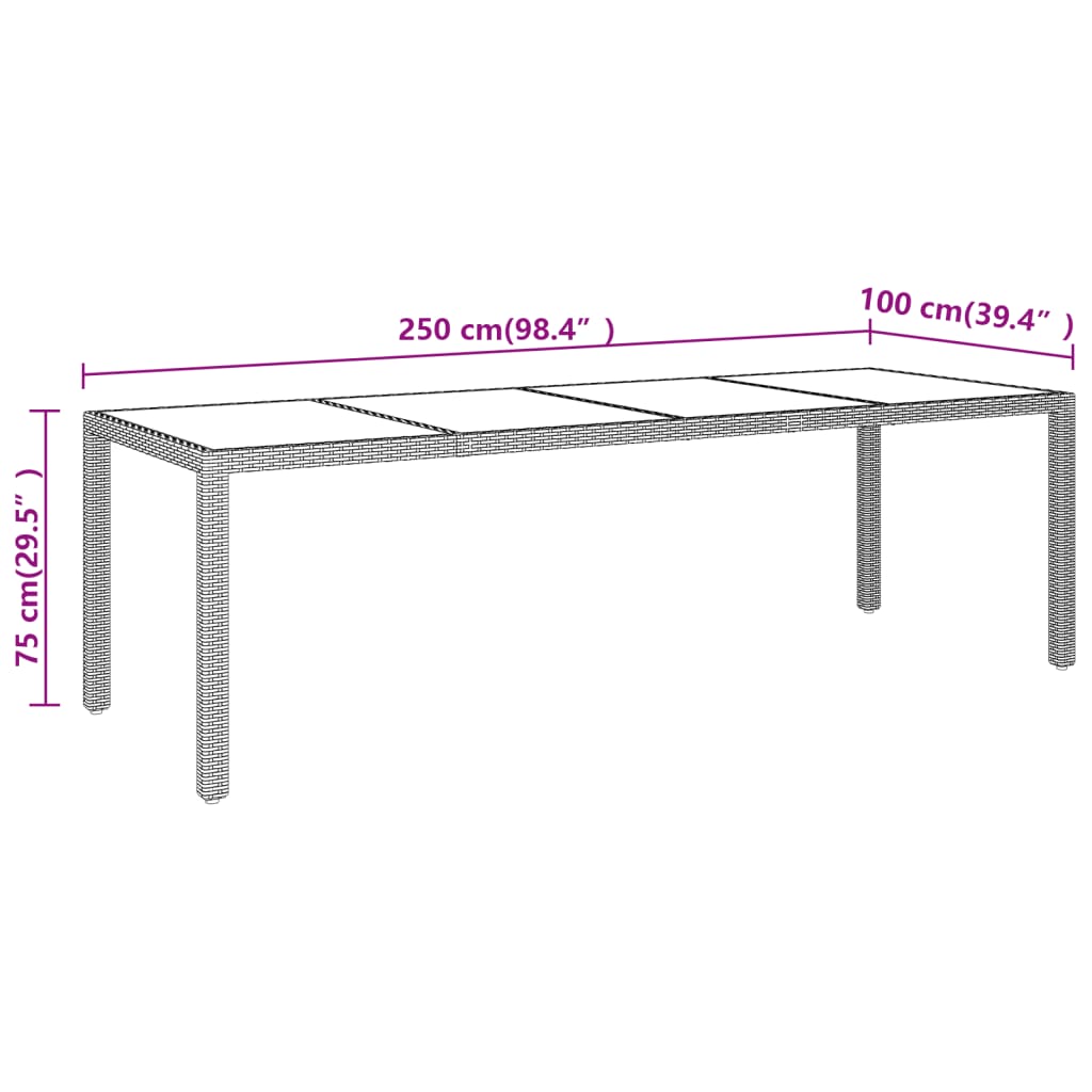 11-piece outdoor dining set polyrattan beige