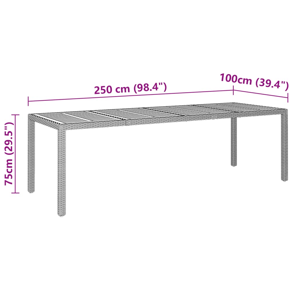 11-piece outdoor dining set, grey poly rattan