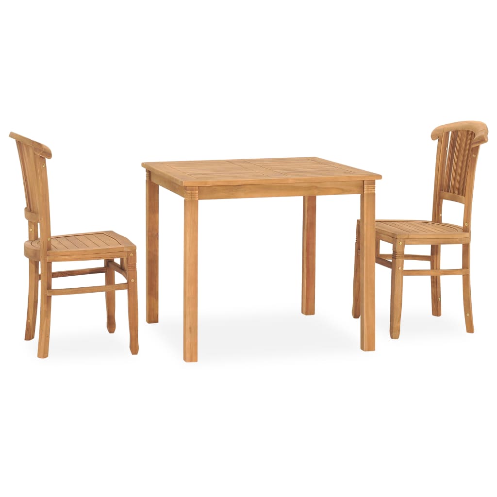 3-piece outdoor dining set solid teak