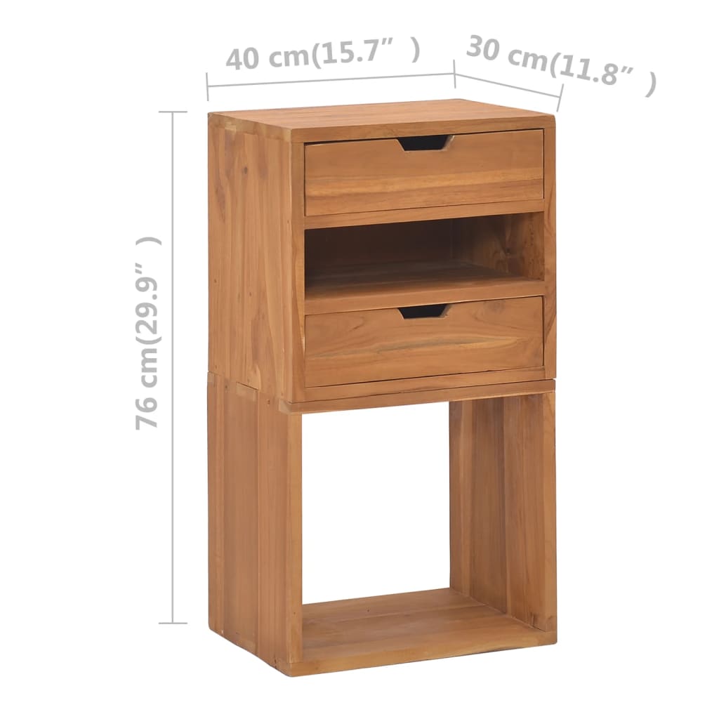 Storage cabinet 40x30x76 cm solid teak