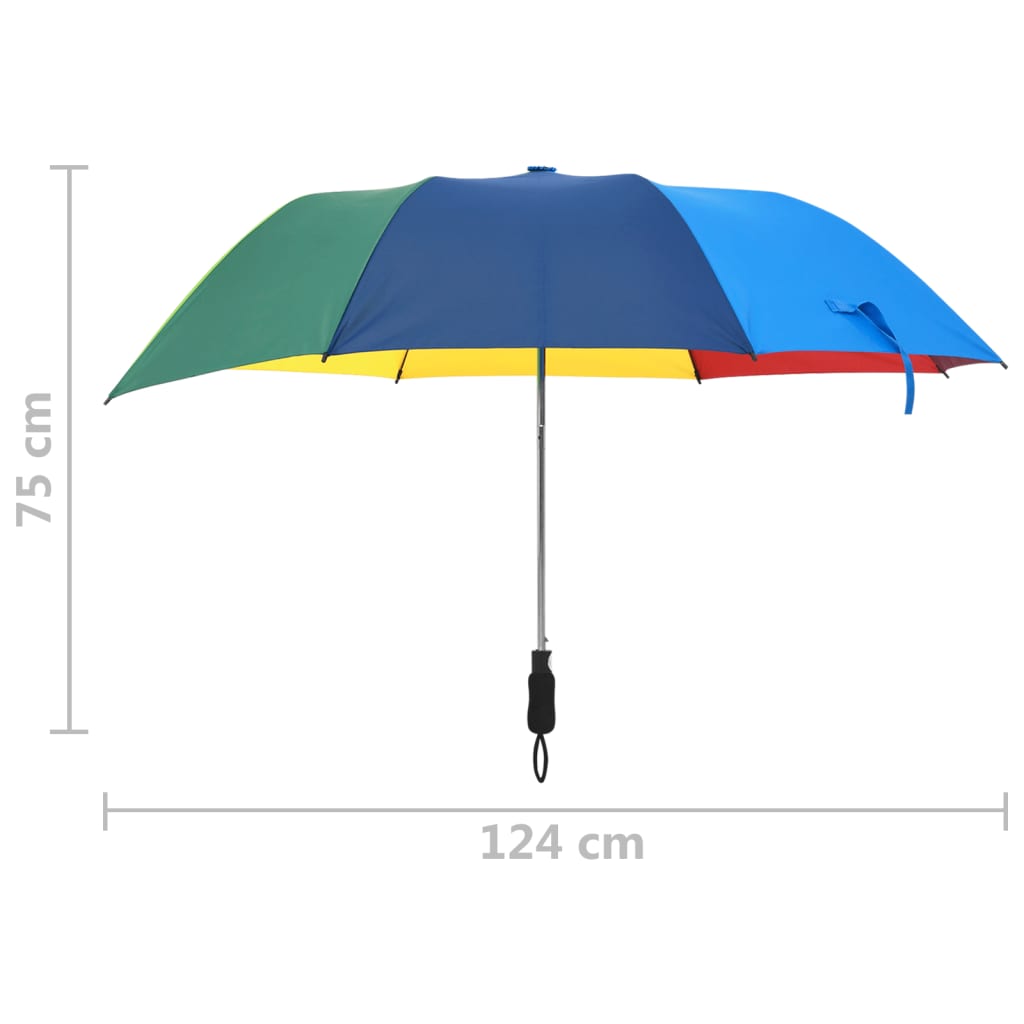 Automaattisesti taittuva sateenvarjo monivärinen 124 cm