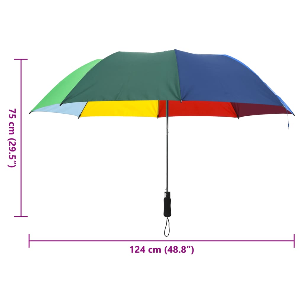 Automaattisesti taittuva sateenvarjo monivärinen 124 cm