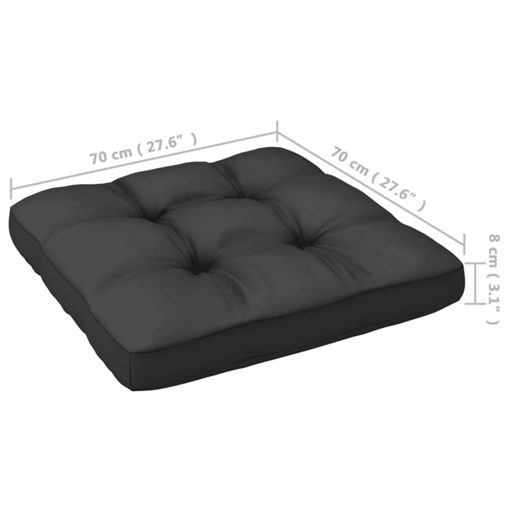 Outdoor-Sofa mit Kissen aus schwarzem Kiefernholz