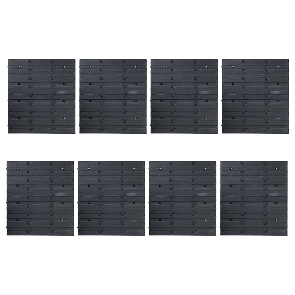 128-piece storage box set with wall panels blue-black