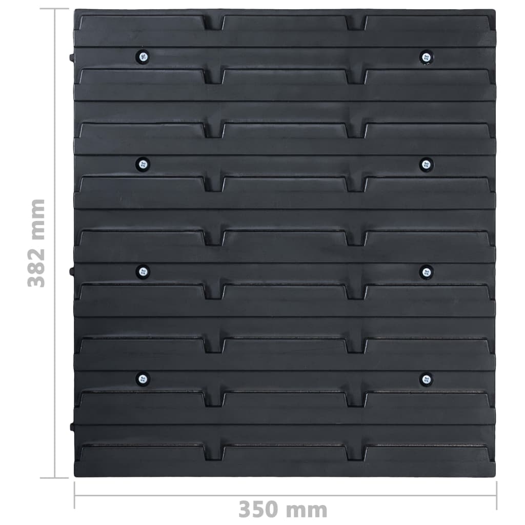 128-piece storage box set with wall panels blue-black