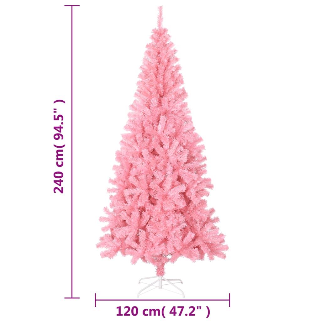 Tekojoulukuusi jalustalla pinkki 240 cm PVC