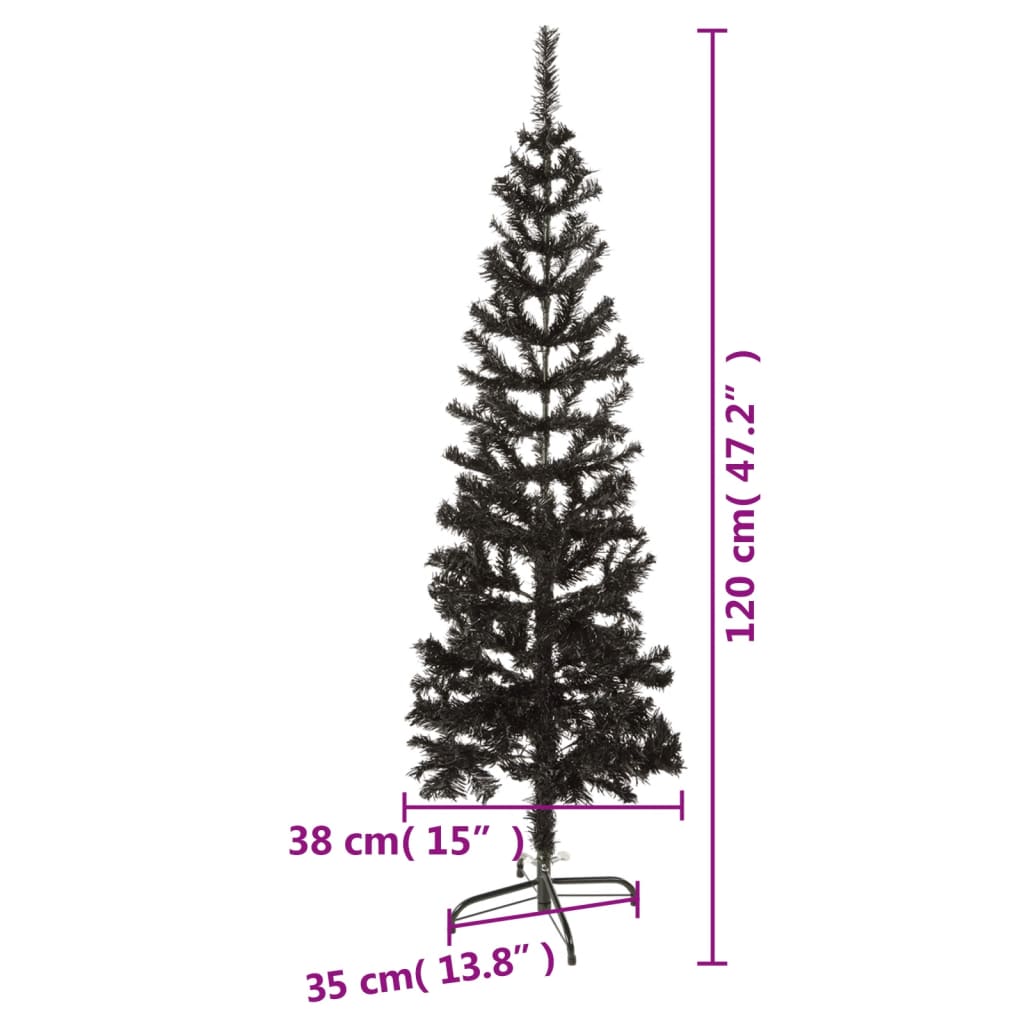 Ohut joulukuusi musta 120 cm