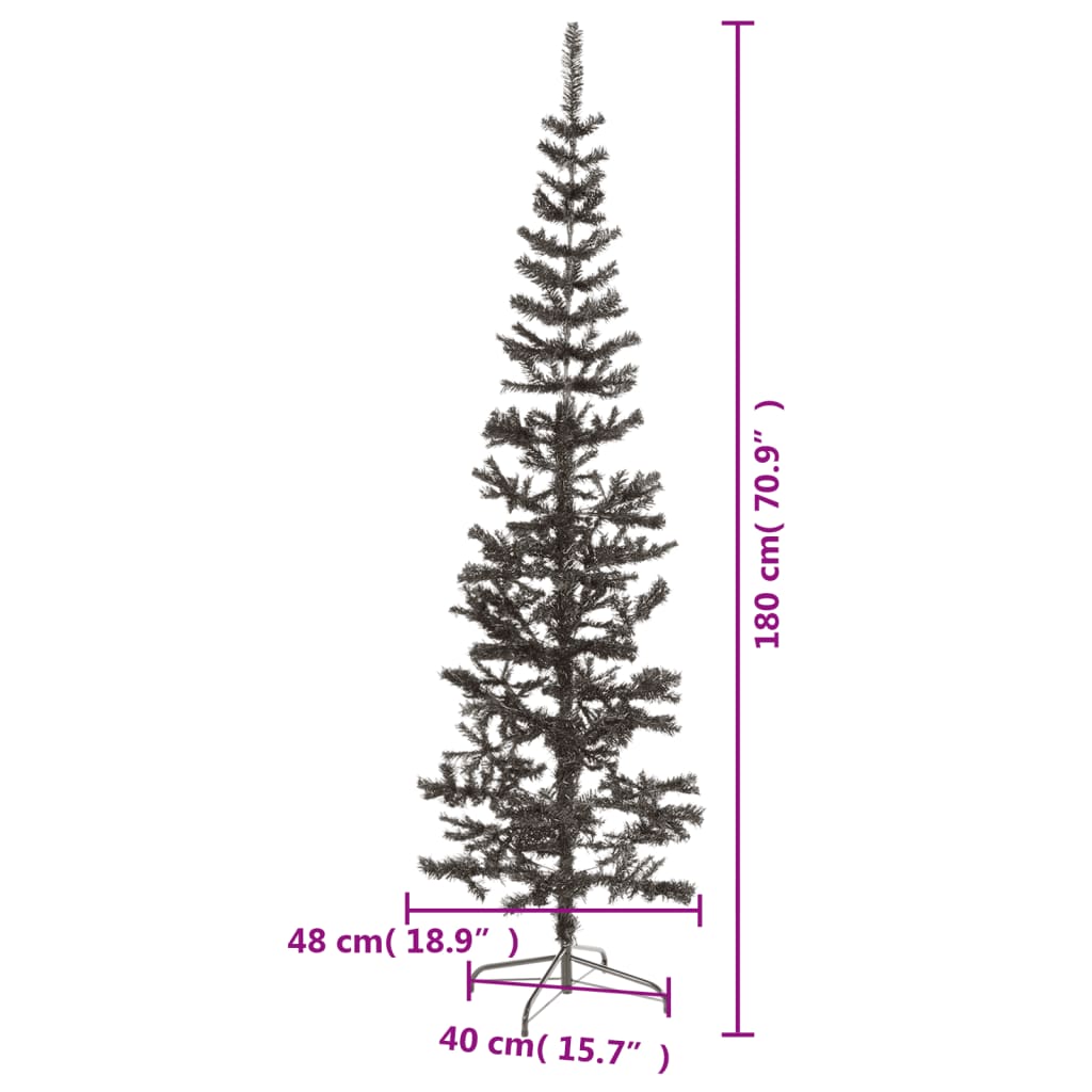 Ohut joulukuusi musta 180 cm