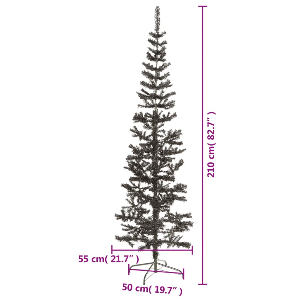 Ohut joulukuusi musta 210 cm