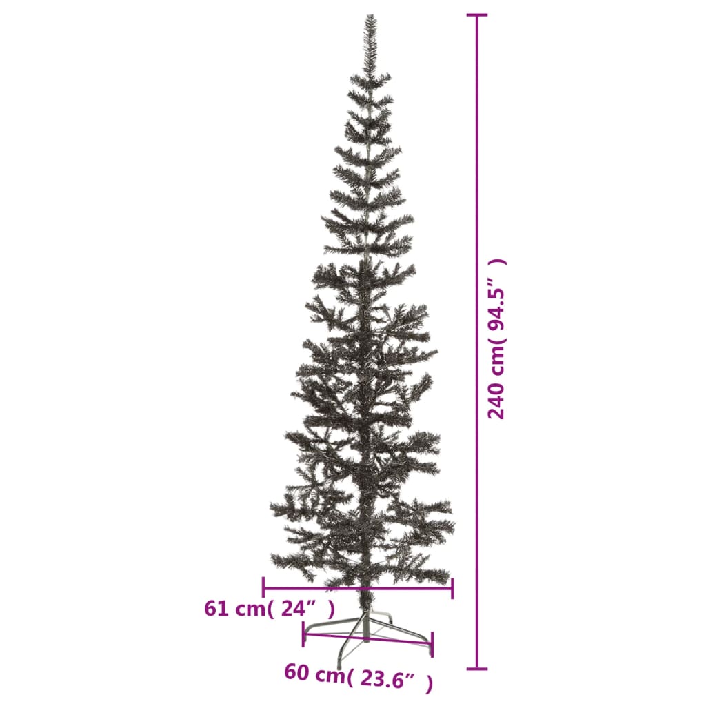 Ohut joulukuusi musta 240 cm