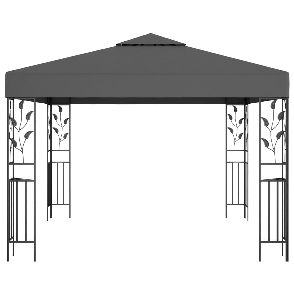 Huvimaja LED-valonauhoilla 3x3 m antrasiitti