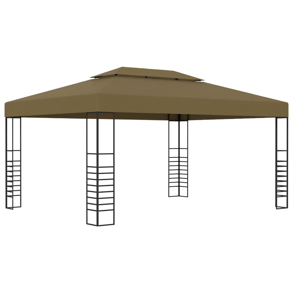 Huvimaja LED-valonauhoilla 3x4 m ruskeanharmaa