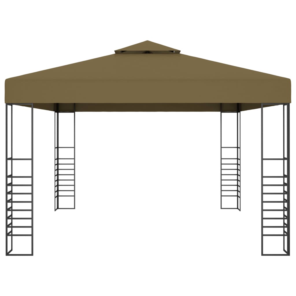 Huvimaja LED-valonauhoilla 3x4 m ruskeanharmaa