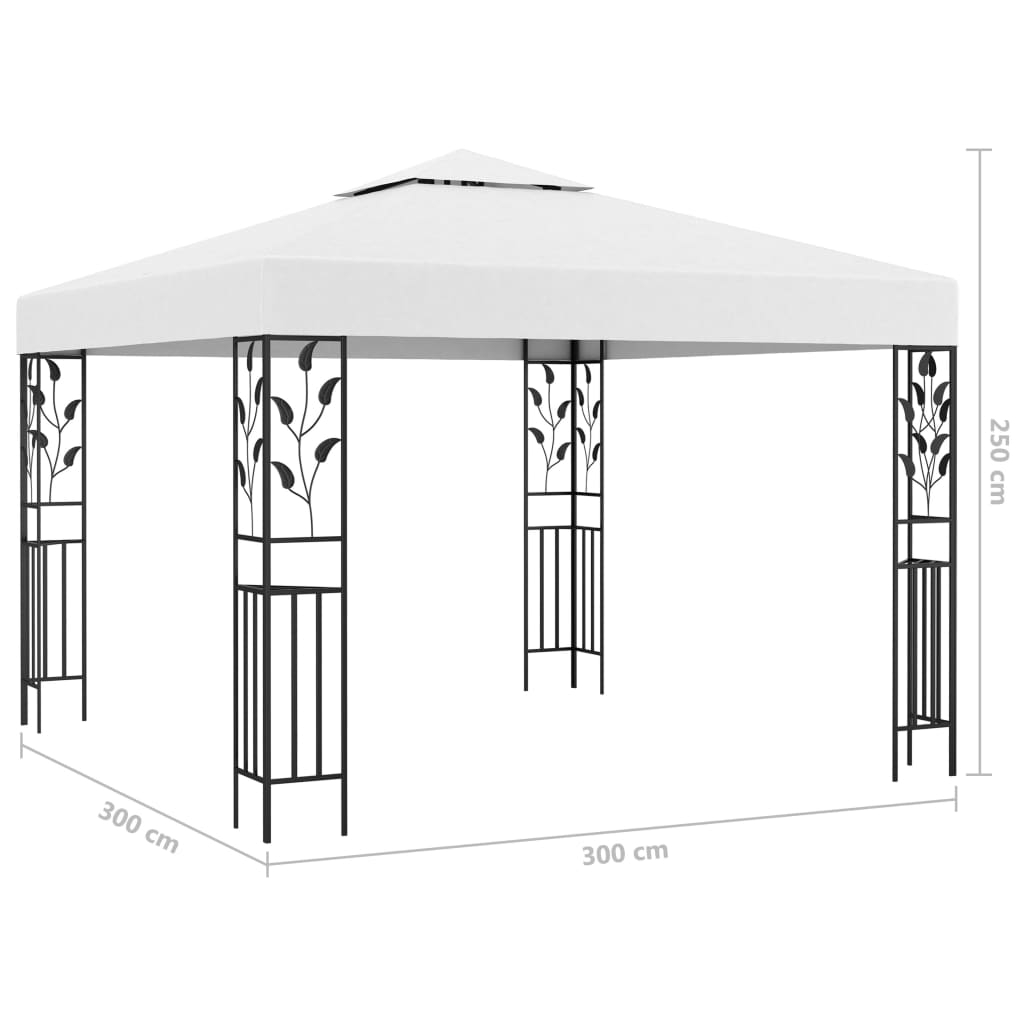 Huvimaja LED-valonauhoilla 3x3 m valkoinen