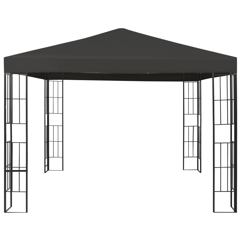 Huvimaja LED-valonauhoilla 3x3 m antrasiitti