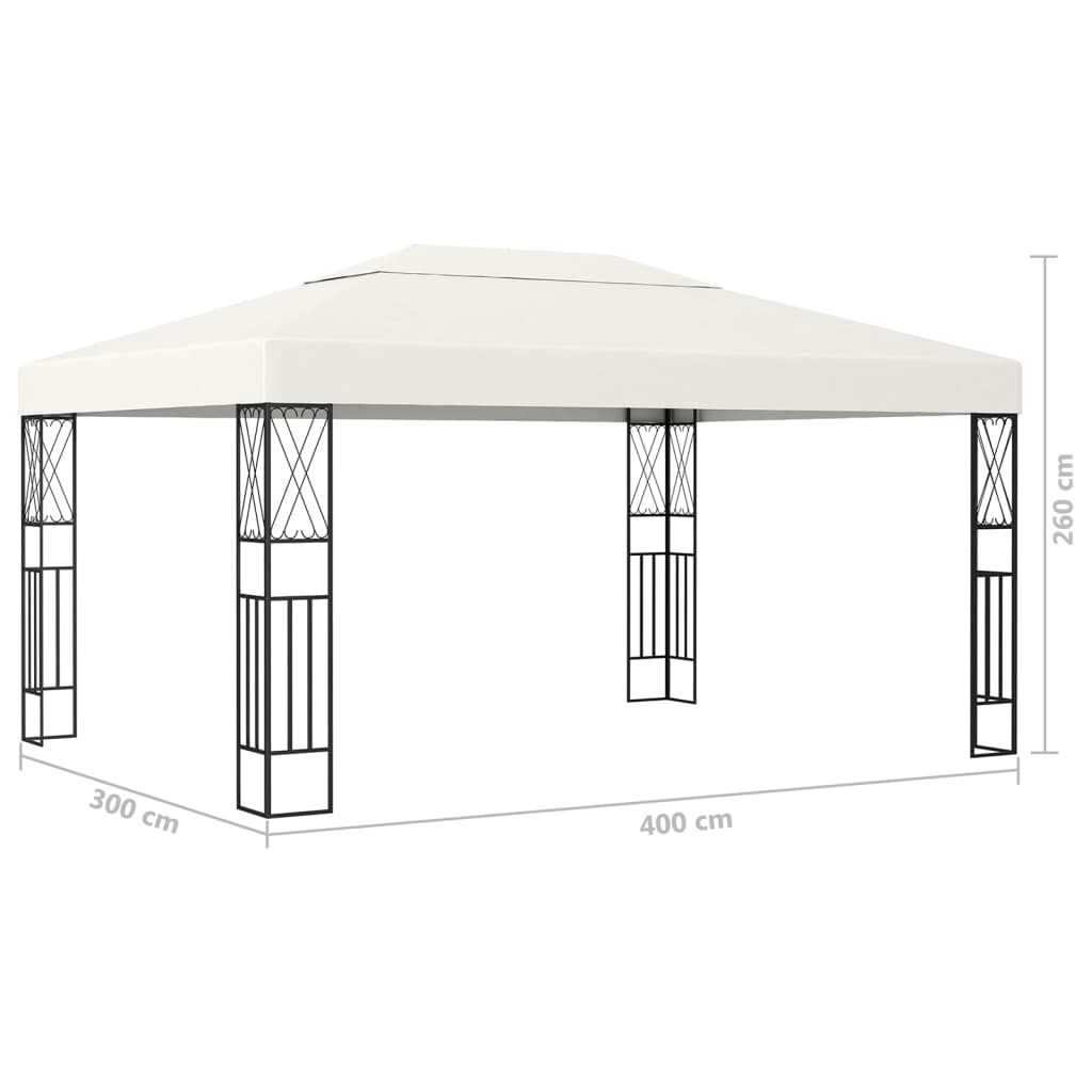 Huvimaja LED-valonauhoilla 3x4 m kerma kangas