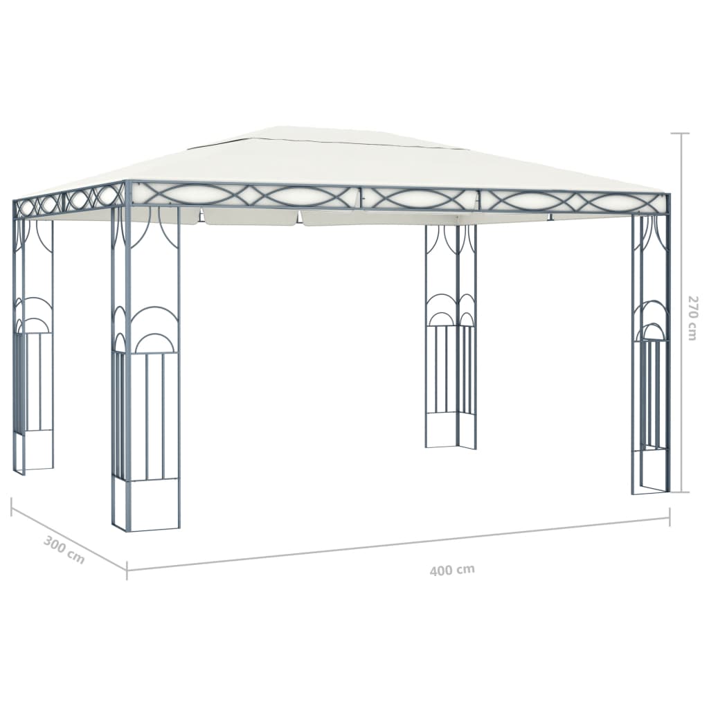 Huvimaja LED-valonauhoilla 400x300 cm kerma