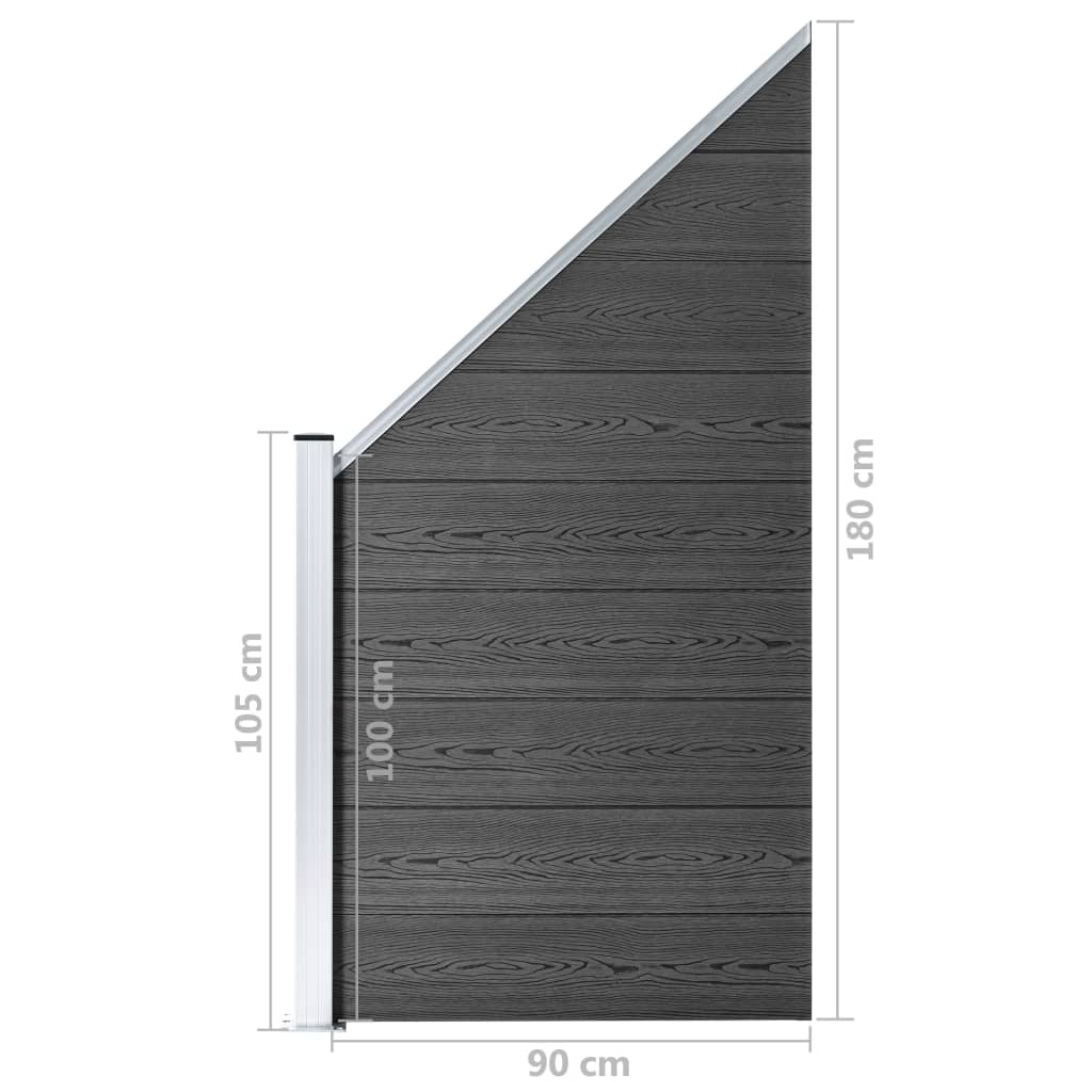 Aitapaneelisarja WPC 446x(105-186) cm musta