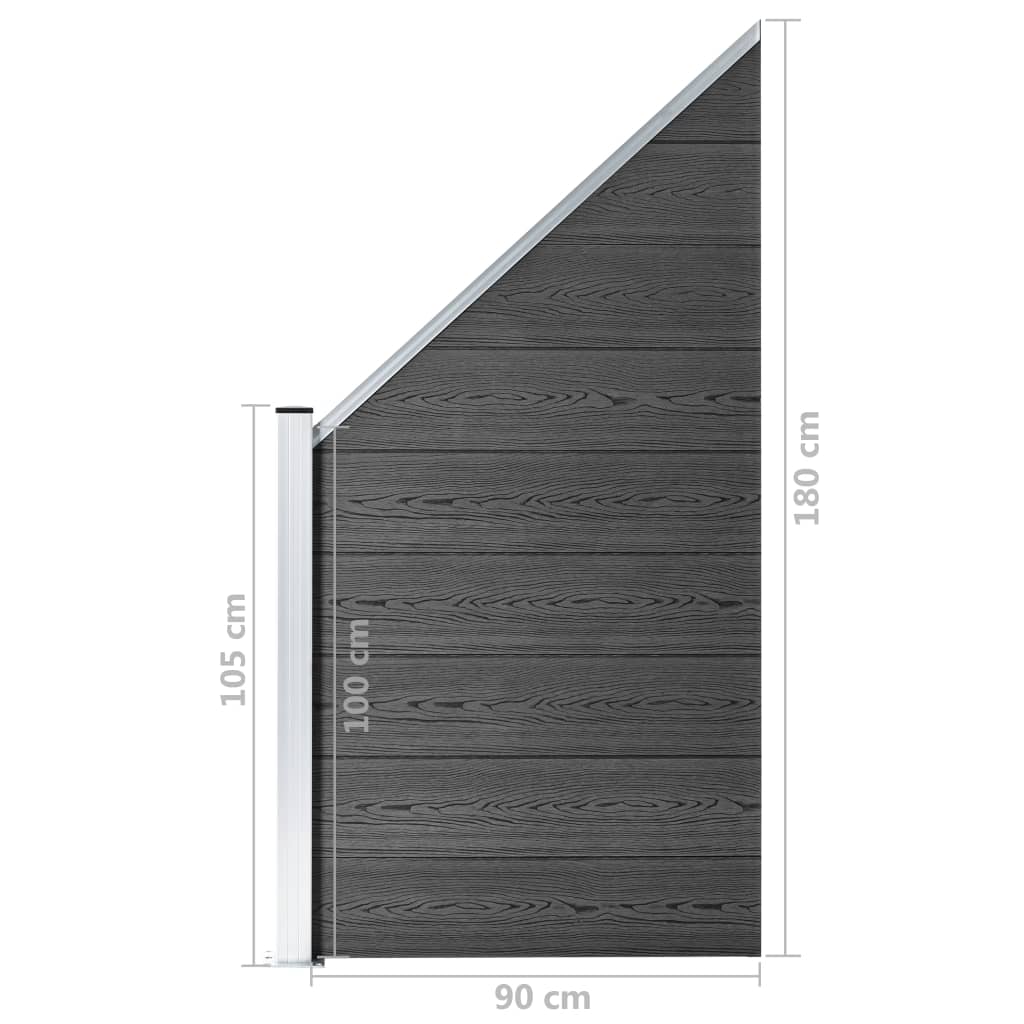 Aitapaneelisarja WPC 1484x(105-186) cm musta