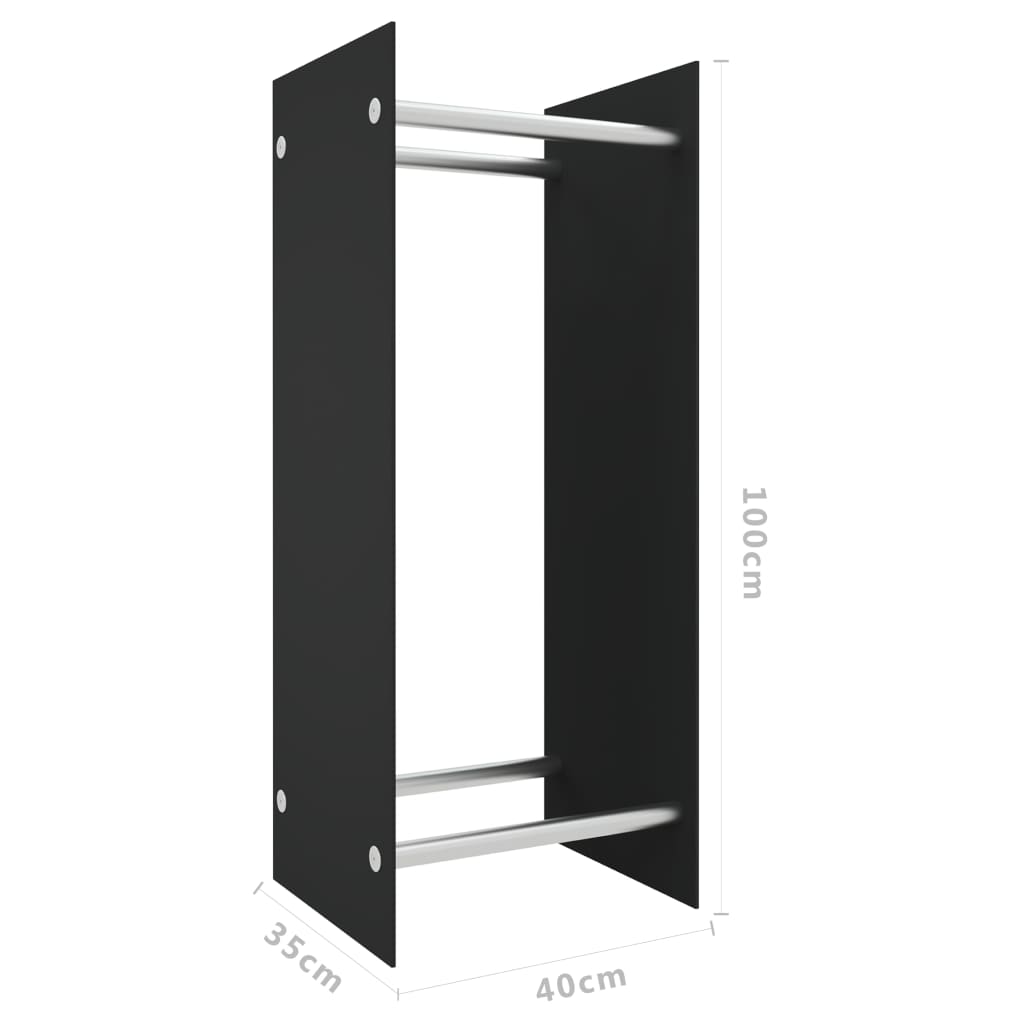 Polttopuuteline musta 40x35x100 cm karkaistu lasi